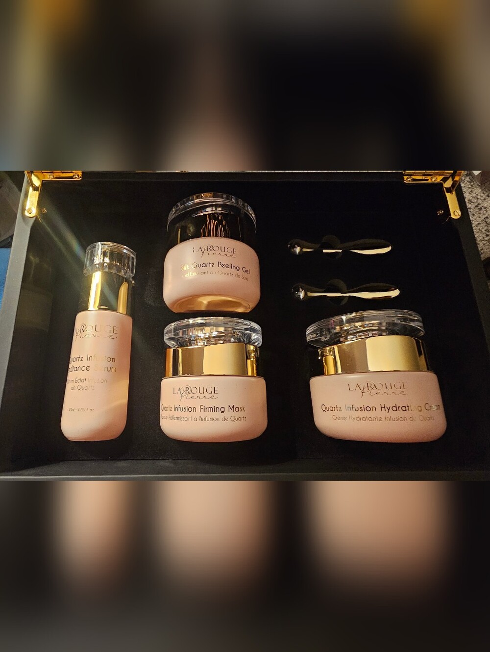 LaRouge Quartz Infusion Skincare Set - Pink & Gold